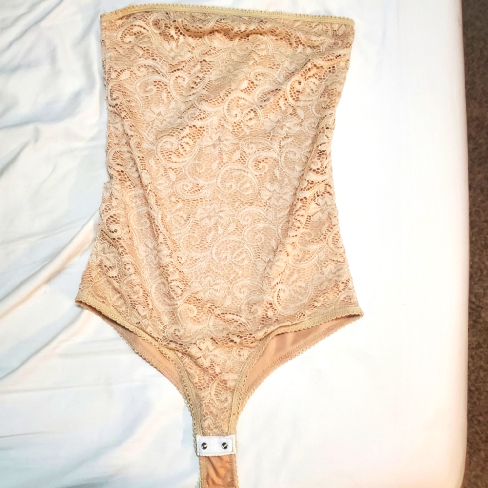 Cream Strapless Bodysuit